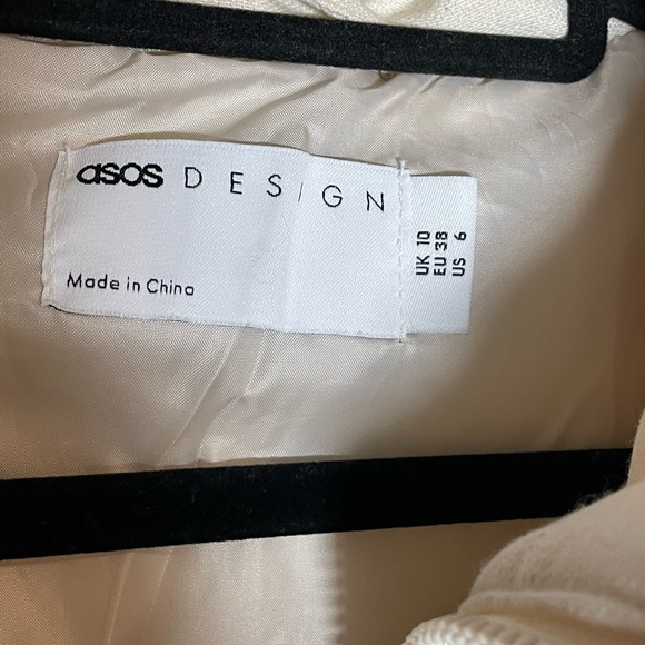 New Asos Design Women’s Cream Washed Linen Puffer Jacket Size US 6 - Picture 14 of 16